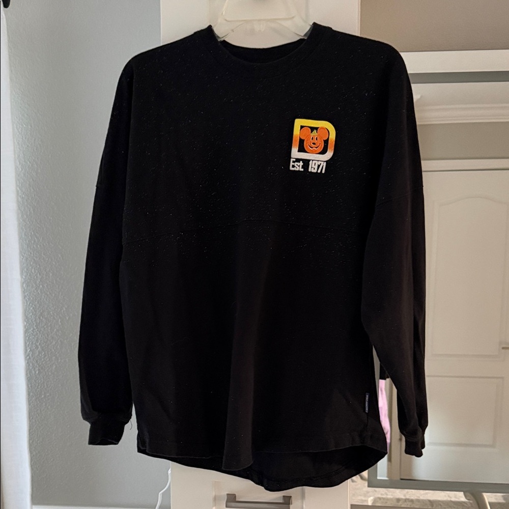 Disney Black Long Sleeve Kids Tee with Mickey Graphic